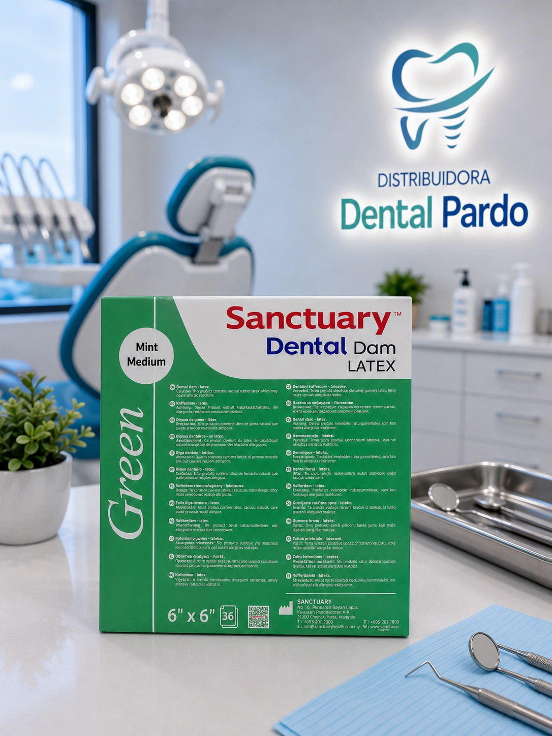 Sanctuary Dental Dam Latex Green – Menta Medium