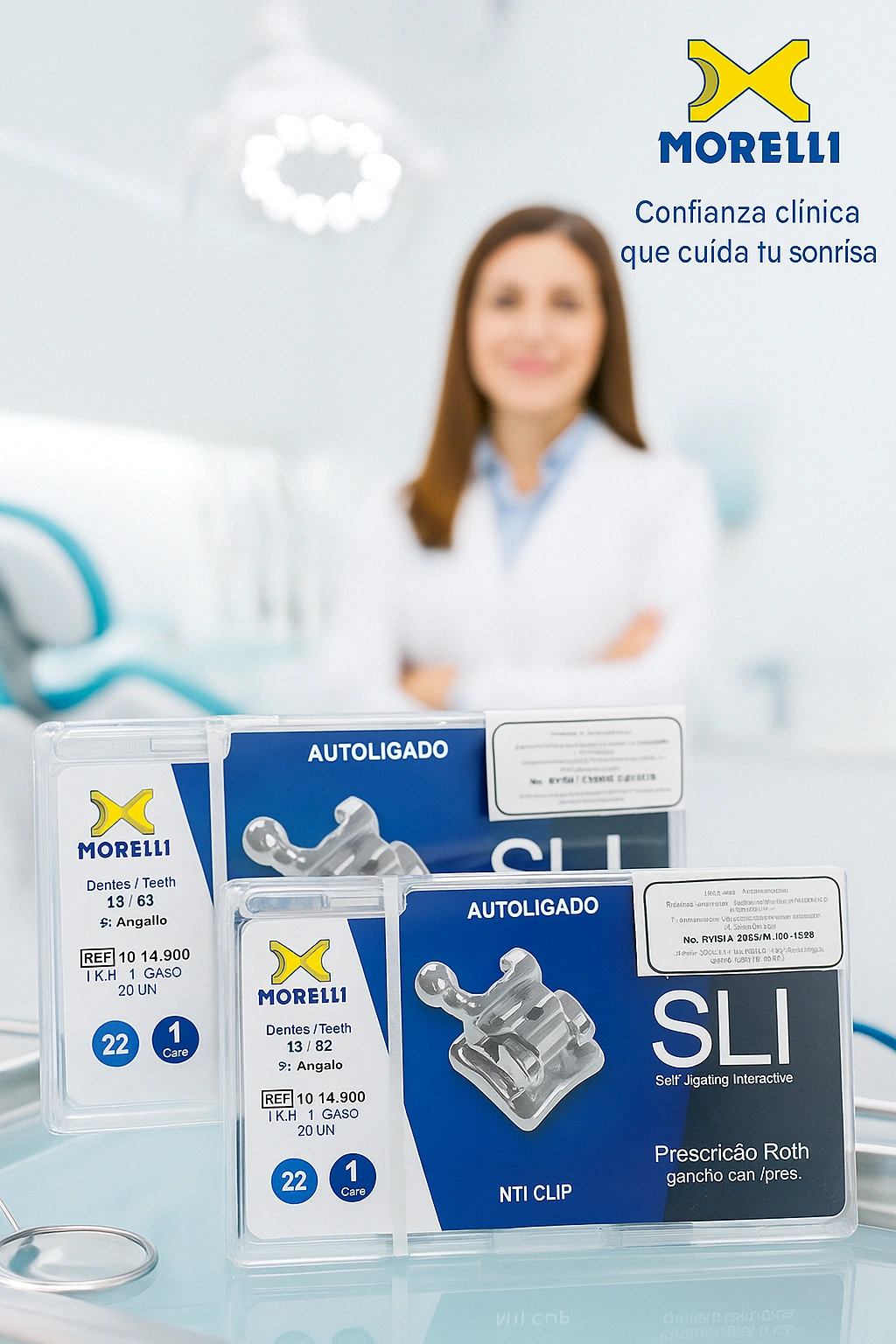 [BR-MOR-SLI-022-R] Bracket Roth 0.22 Metálico Autoligado Sli – Morelli